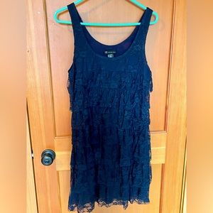 INC Navy blue lace tank dress size L